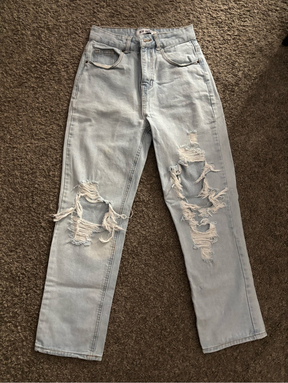 Target Light Blue Distressed Straight-Leg Women’s Jeans